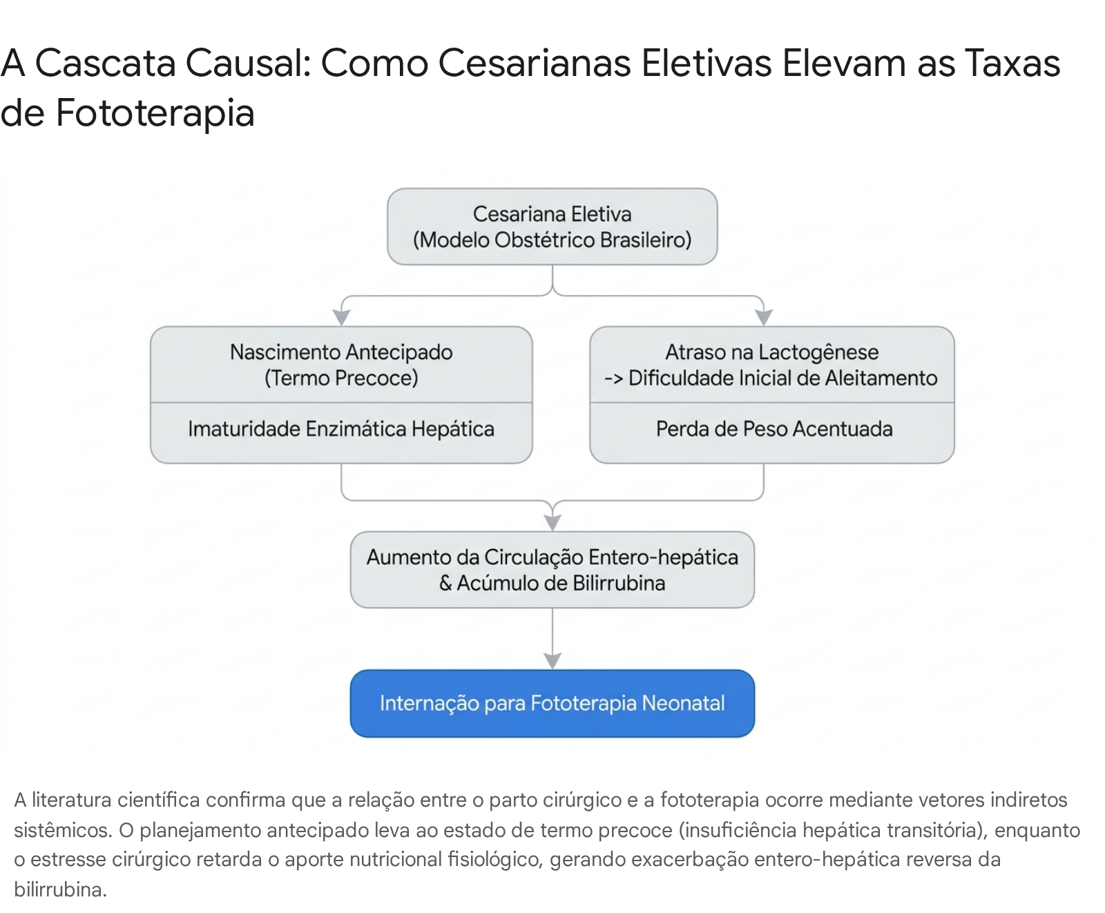 A Cascata Causal: Como Cesarianas Eletivas Elevam as Taxas de Fototerapia